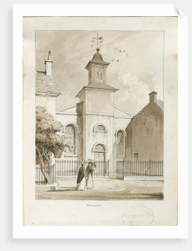 Fazeley Chapel: pen and wash drawing, 1841 by Thomas Peploe Wood