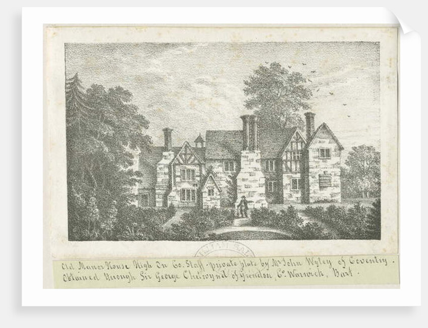 High Onn - Old Manor House: lithograph by School English