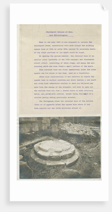 Penn Church - Remains of Ancient Cross: photograph by School English