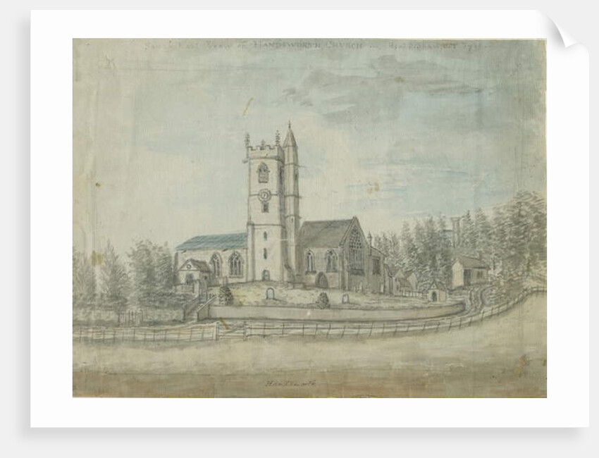 Handsworth Church: water colour painting, 1769 by School English