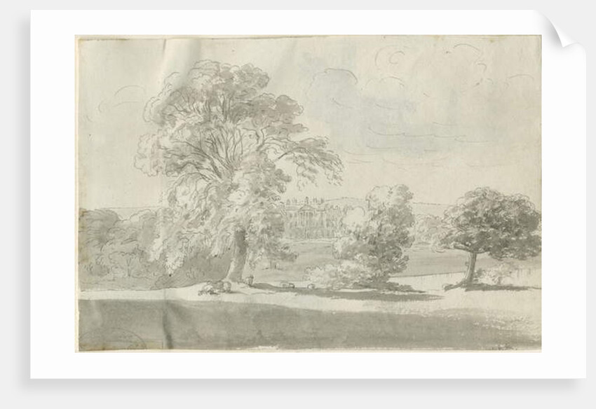 Shenstone - Little Aston Hall: pen and wash drawing by Henry Curzon Allport