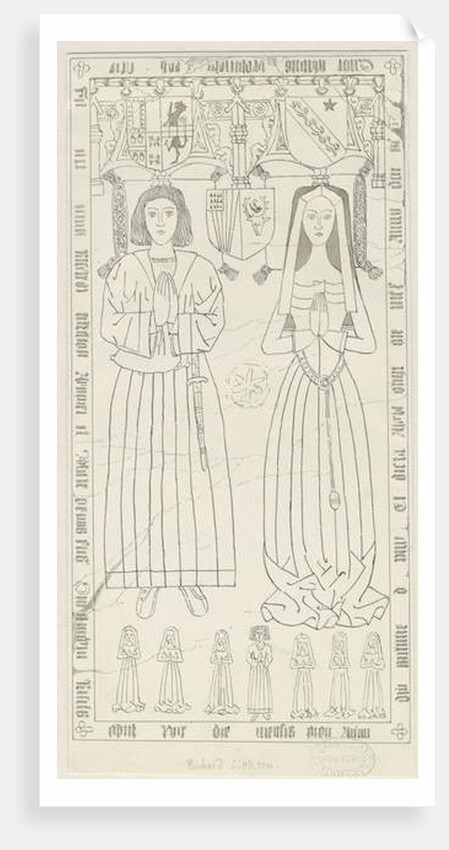 Penkridge Church - Tomb of Richard Littleton: pen and ink drawing, nd [1842-1845] by Thomas Peploe Wood