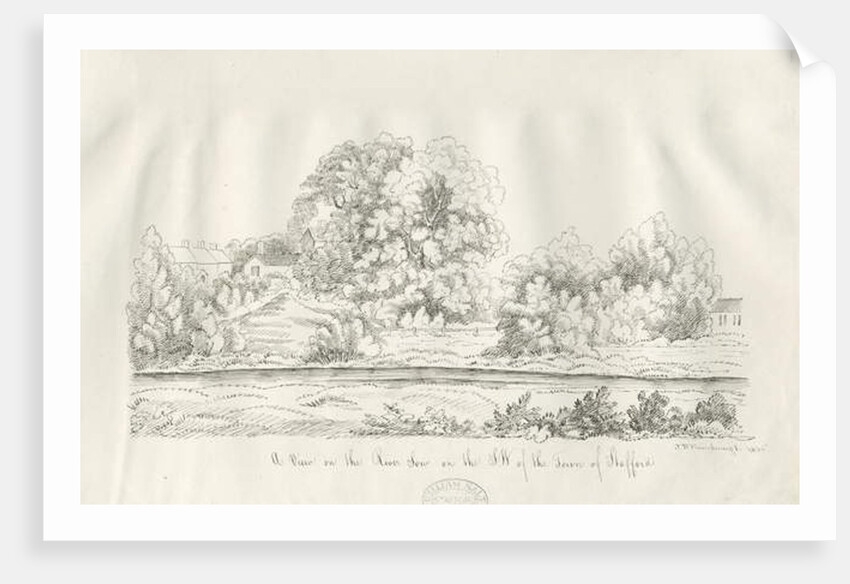 Stafford - River Sow: pen and ink drawing, 1836 by John Robert Fernyhough