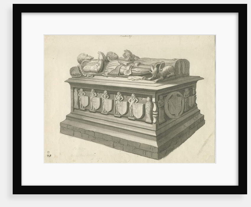 Penkridge Church - Tomb of [Sir Edward Littleton]: sepia drawing, nd [late 18th cent] by T Carter