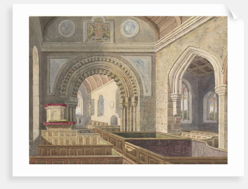 Interior of Longdon Church by Allen Edward Everitt