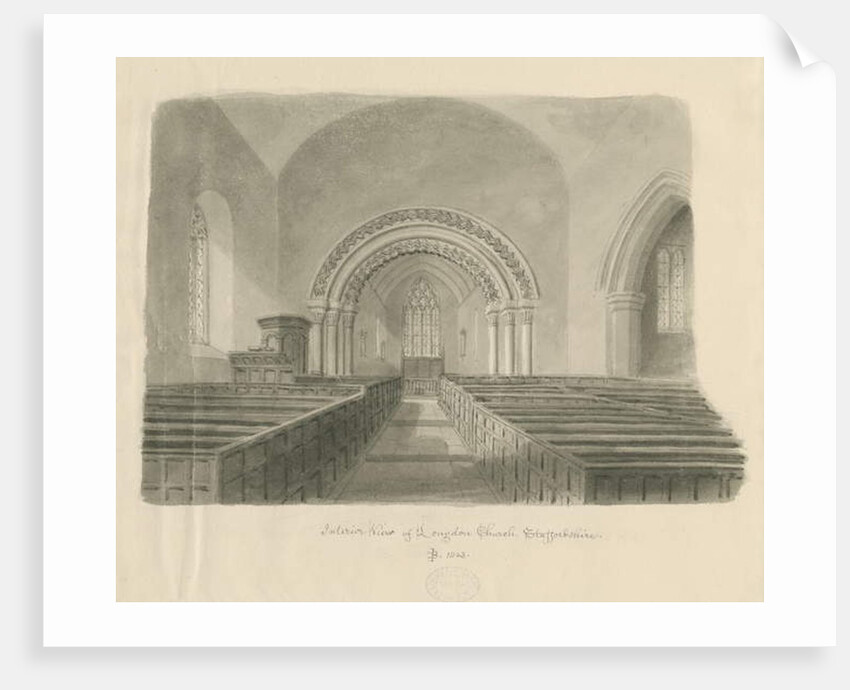 Interior of Longdon Church by John Buckler