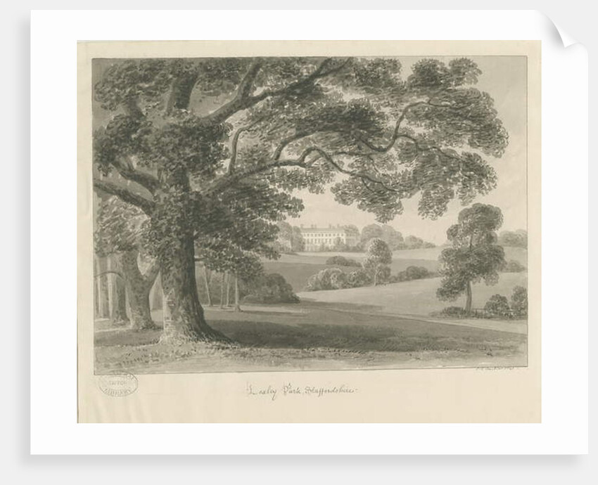 Loxley Park: sepia drawing, 1841 by John Chessell Buckler