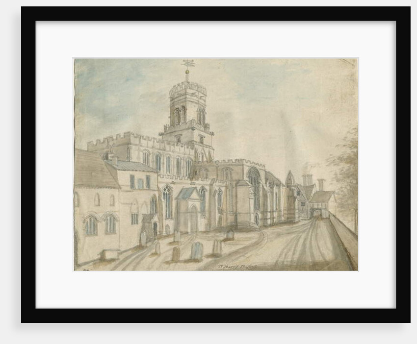 Stafford - St. Mary's Church: water colour painting by Stebbing Shaw