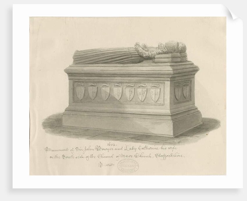 Maer Church - Monument to Sir John Bowyer and Lady Catherine by John Buckler