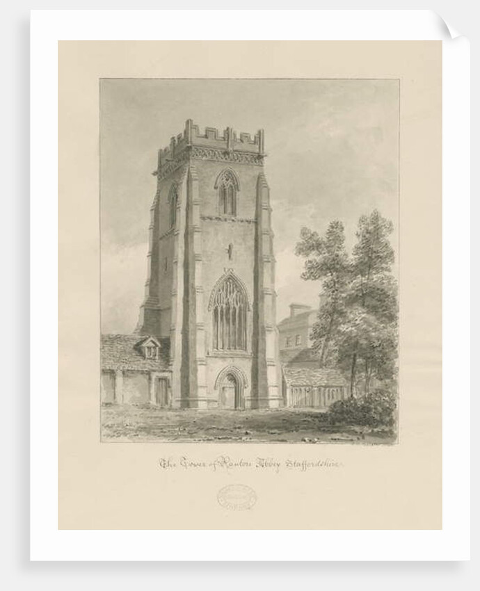 Ranton Abbey [Priory] - The Tower by John Chessell Buckler