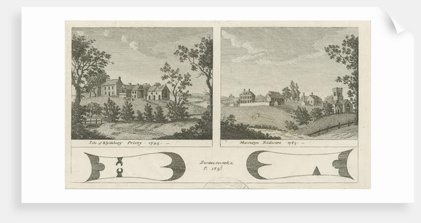 Mavesyn Ridware Hall - Gatehouse: engraving, 1785 by Stebbing Shaw
