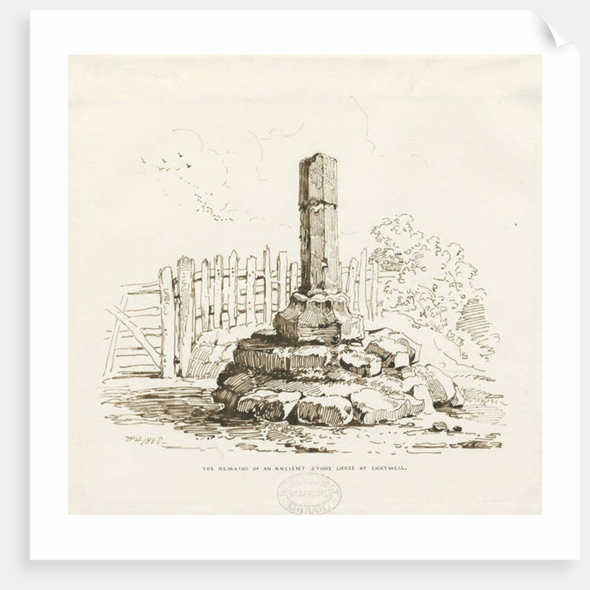 Moreton - Stone Cross remains at Chatwell by Thomas Peploe Wood