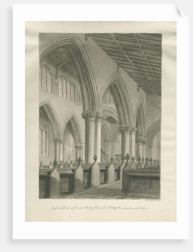 Stafford - Interior of St. Mary's Church by John Buckler