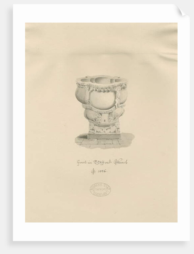 Stafford - Font in St. Mary's Church by John Buckler