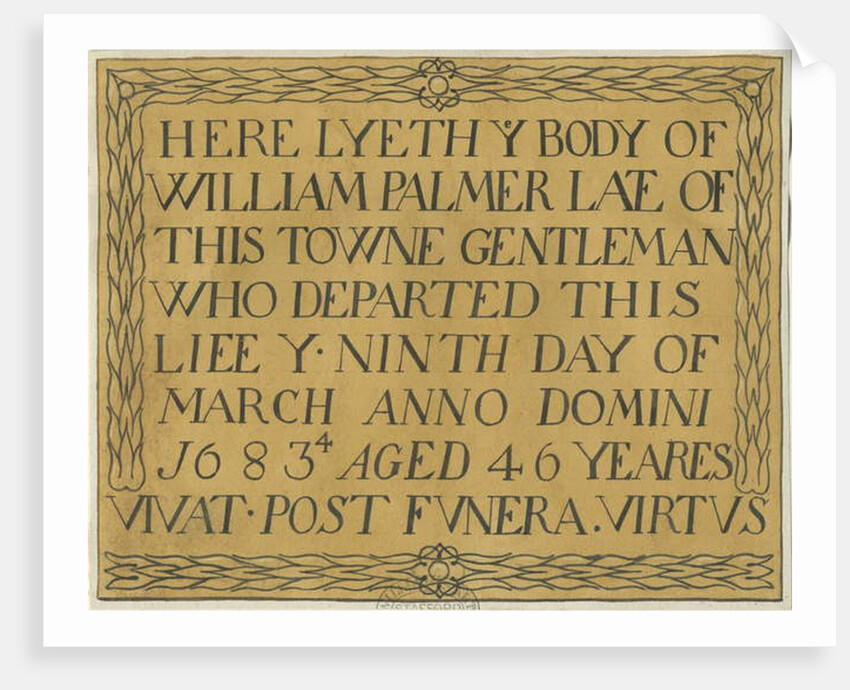 Stafford - Monumental inscription in St. Mary's Church by School English