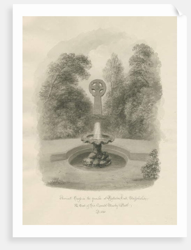 Rolleston Hall - Ancient cross by John Buckler