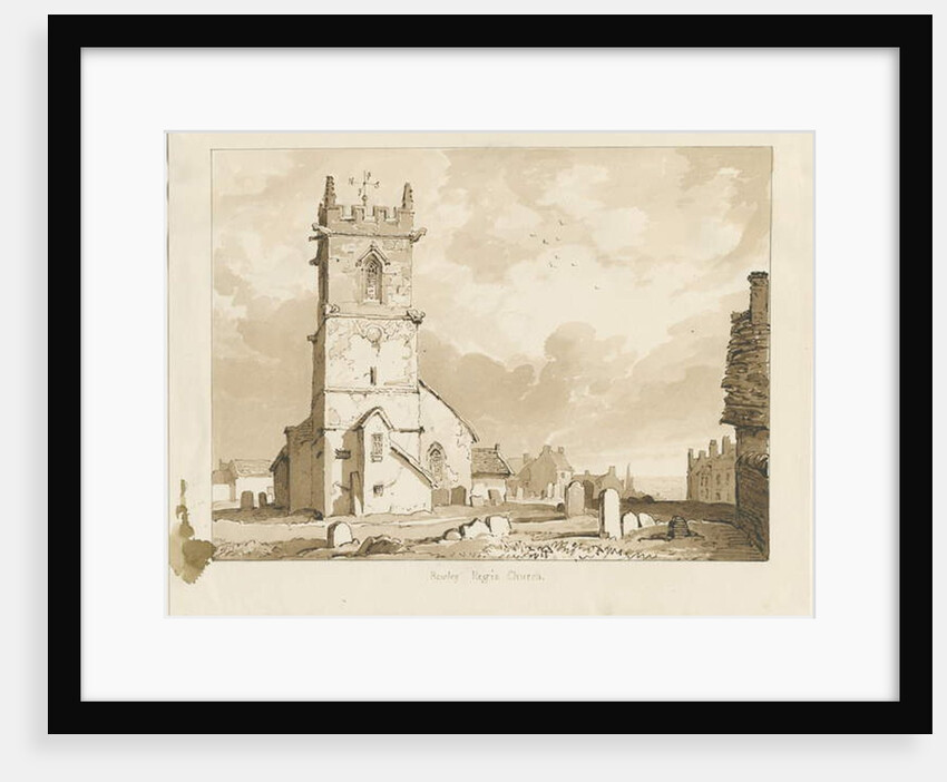 Rowley Regis Church: sepia drawing, 1837 by Thomas Peploe Wood