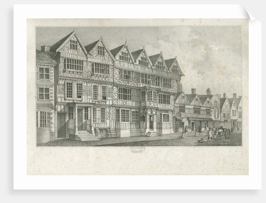 Stafford - Ancient 'High House': lithograph, nd [19th cent] by John Robert Fernyhough