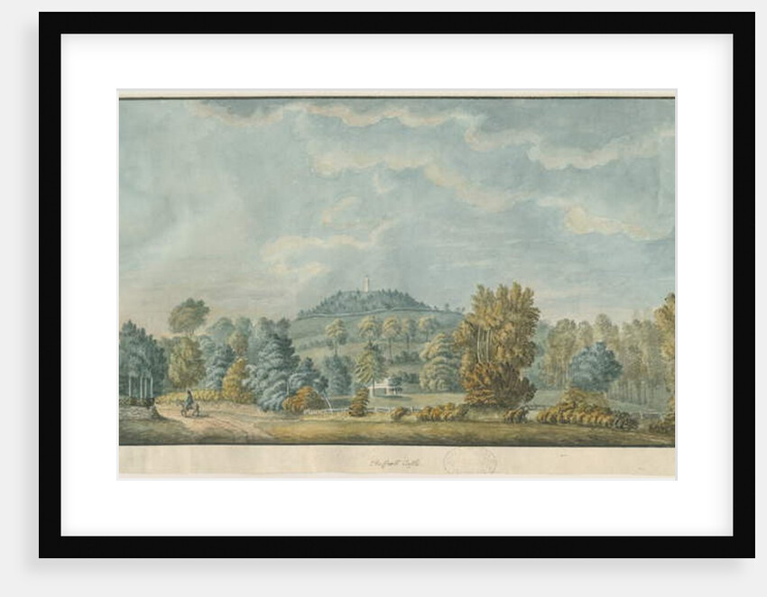 Castle Church - Castle Hill: water colour painting by School English