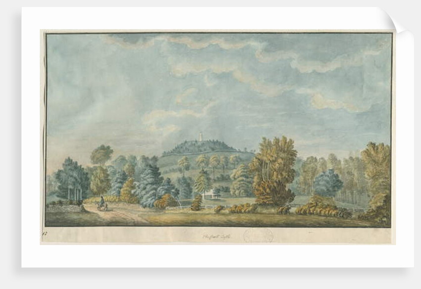 Castle Church - Castle Hill: water colour painting by School English