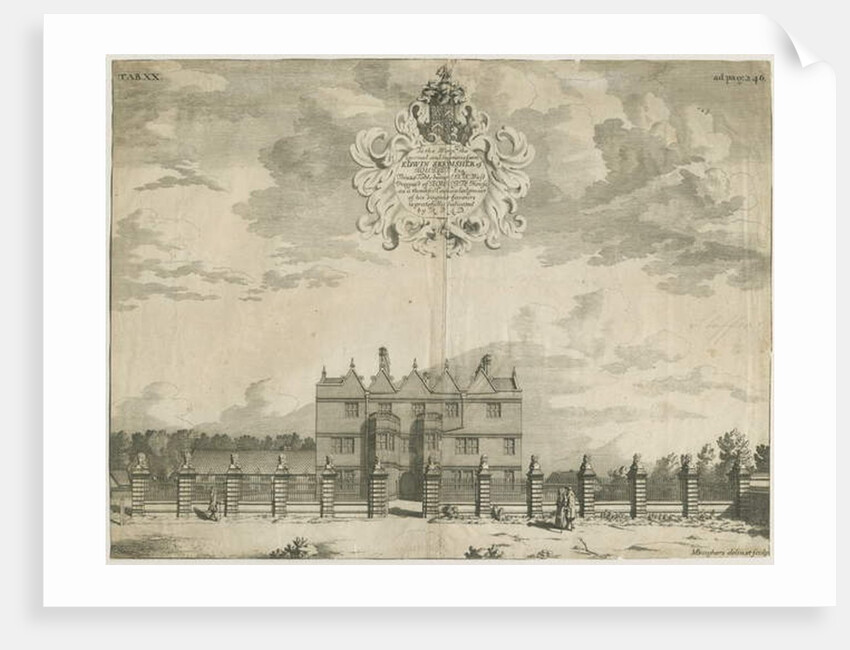 Forton - Aqualate Hall: engraving, nd [1653-1686] by Michael Burghers