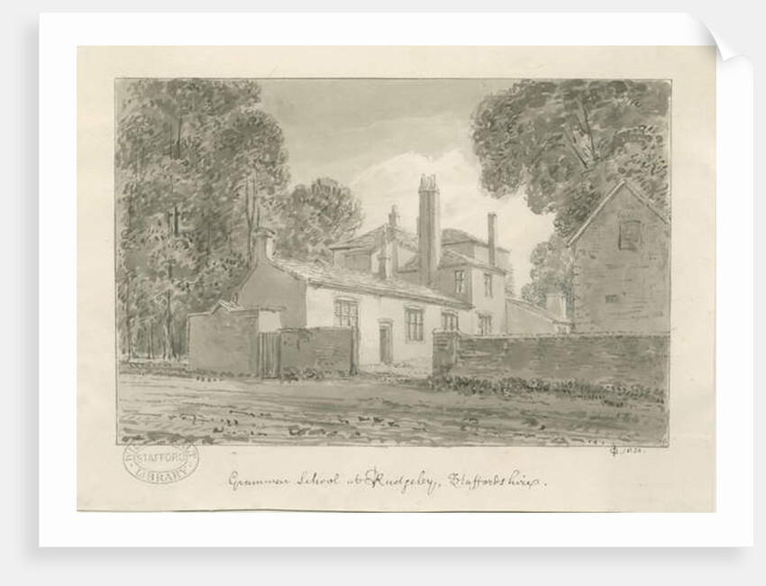 Rugeley Town - Grammar School, 1824 by John Chessell Buckler