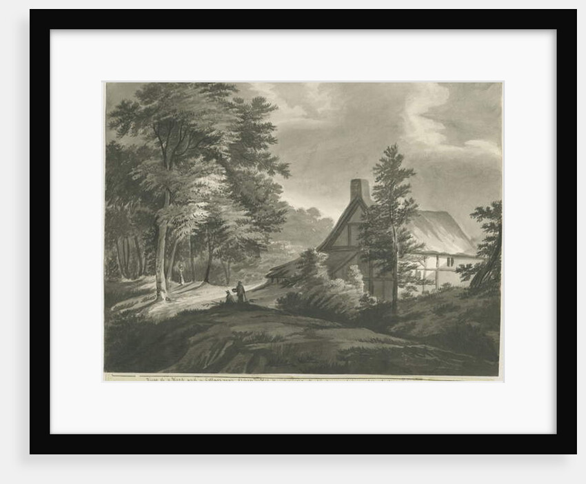 Rugeley - Cottage near Etchinghill: dark sepia wash drawing, 1835 by John Robert Fernyhough