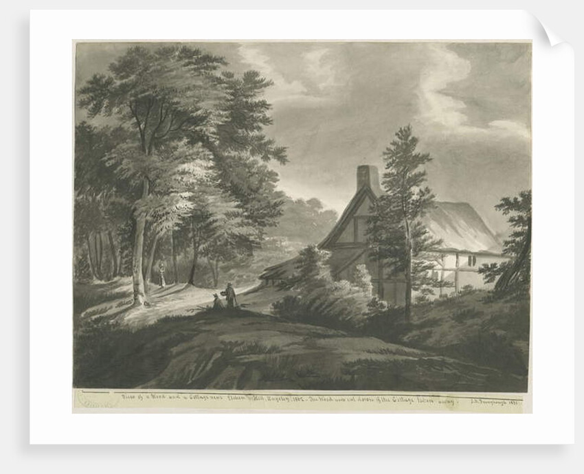 Rugeley - Cottage near Etchinghill: dark sepia wash drawing, 1835 by John Robert Fernyhough