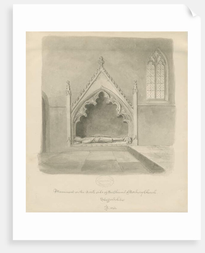 Norbury Church - Monument to Ralph le Botiler by John Buckler