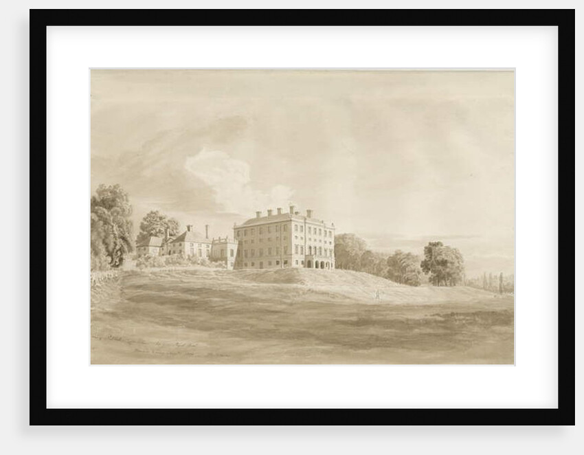 Patshull House: sepia wash drawing, Aug 1820 by Cornelius Varley