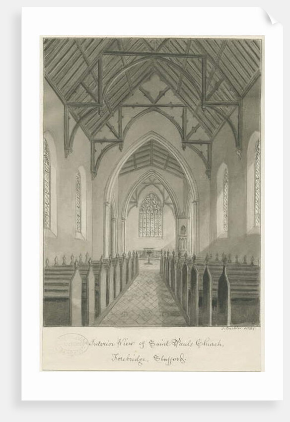 Stafford - Interior of St. Paul's Church, Forebridge by John Buckler