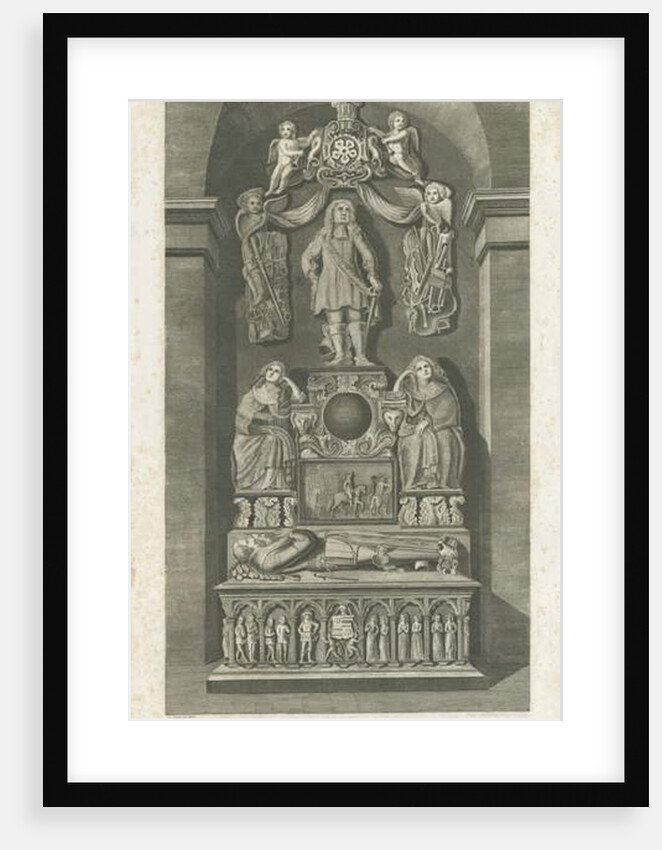 Interior of Patshull Church - Astley's tombs by T Carter