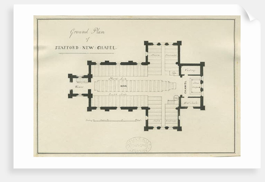Stafford - Ground plan of Christ Church by George E. Hamilton