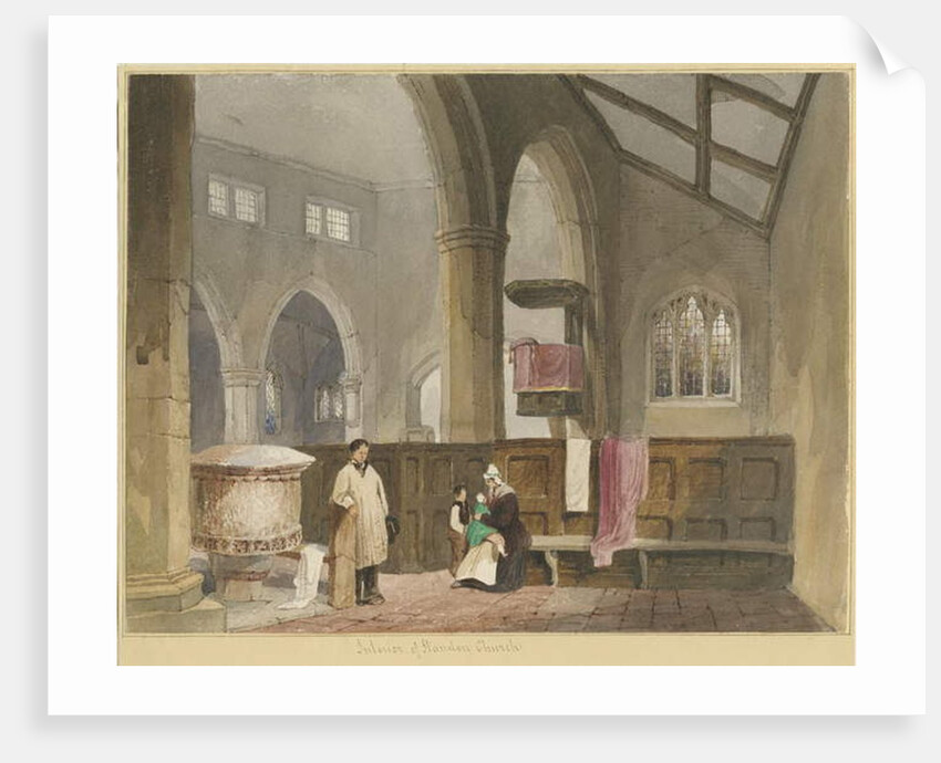 Interior of Standon Church by Thomas Peploe Wood