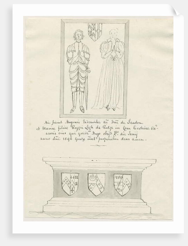 Sandon Church - Tomb of Hugh Erdeswicke and Mary [Legh] by School English