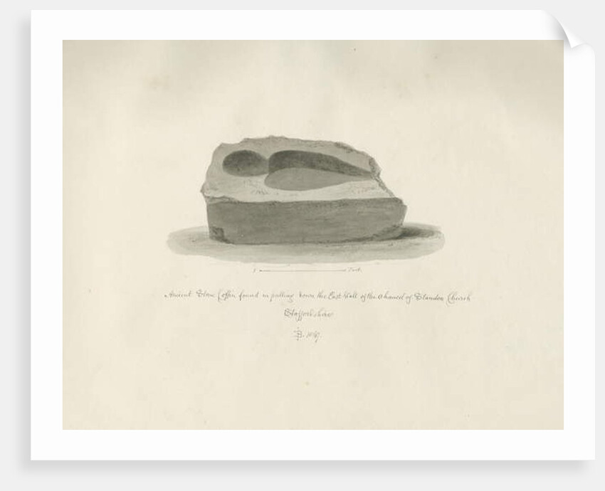 Standon Church: Ancient Stone Coffin by John Buckler