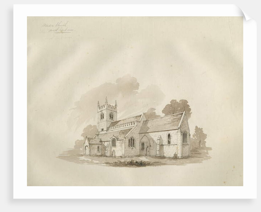 Standon Church: pen and ink drawing by School English