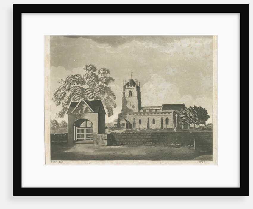 Pattingham Church: aquatint engraving, 1796 by School English