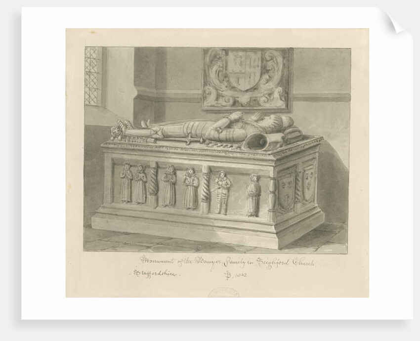 Seighford Church - Tomb of William and Mercy Bowyer by John Buckler