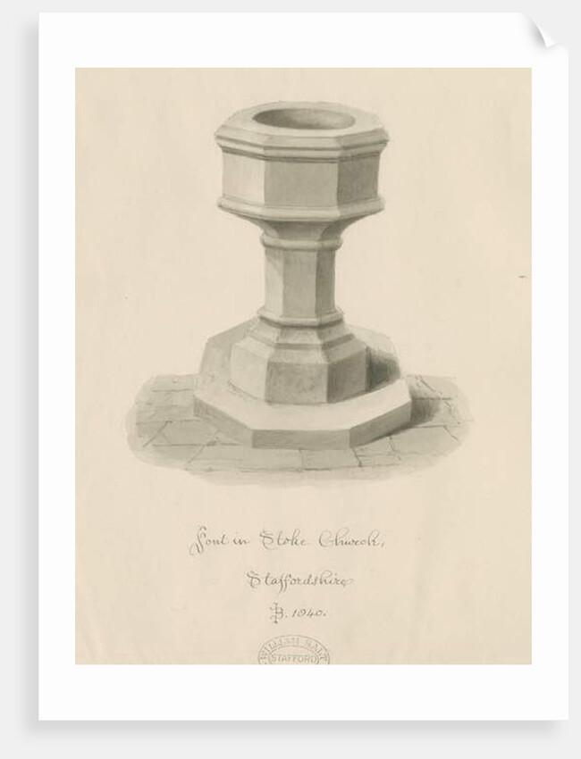 Font Stoke-upon-Trent Church by John Buckler