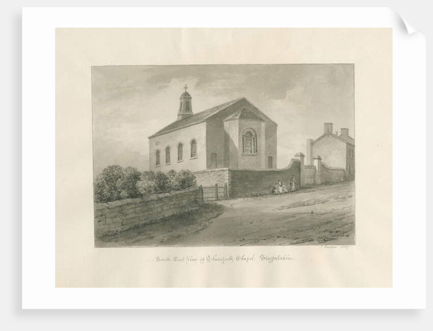 Thursfield Chapel: sepia wash drawing, 1847 by John Buckler