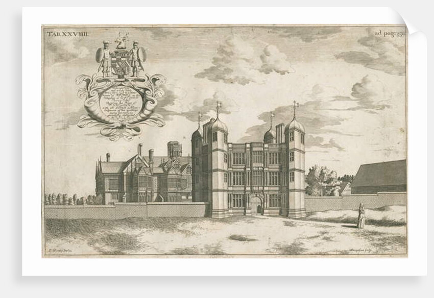Tixall Hall and Gatehouse: copper-plate engraving, nd [1686] by Michael Burghers
