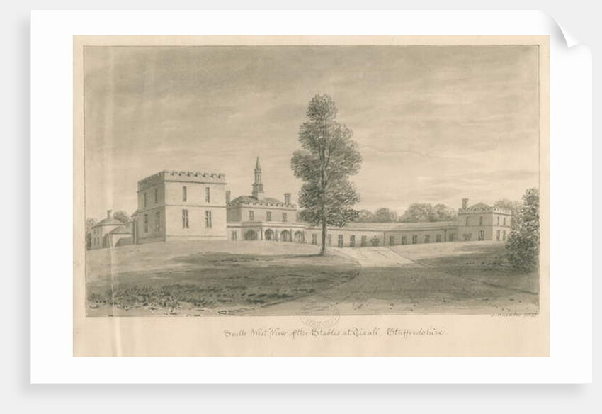 Tixall Hall - Stables, 1841 by John Buckler