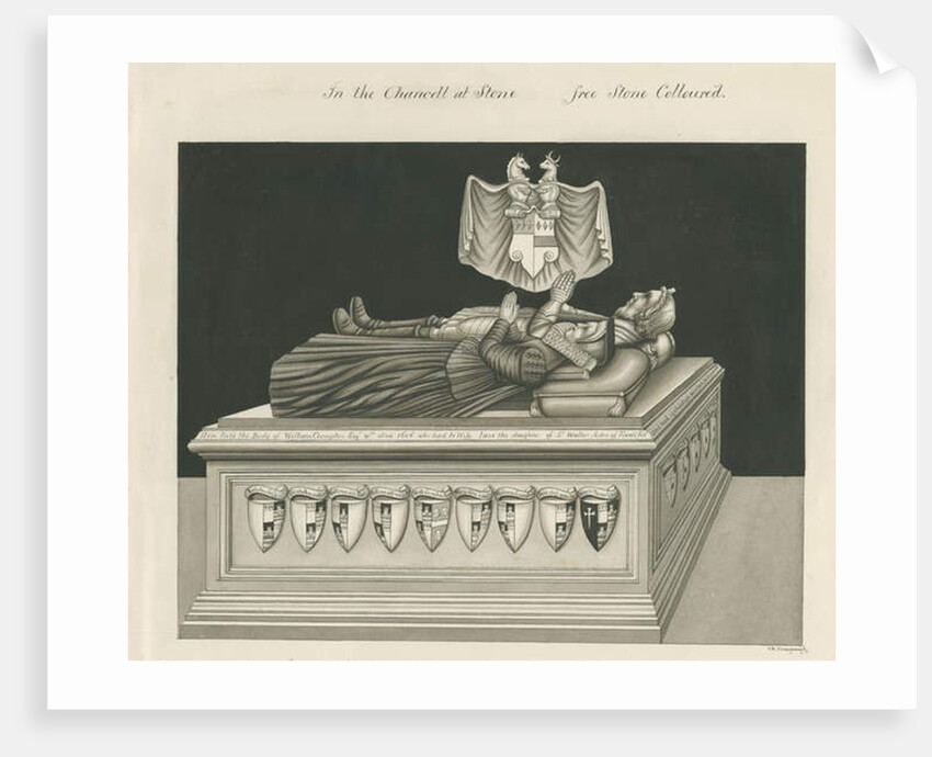 Stone - Tomb of William Crompton: sepia drawing, nd [19th cent] by John Robert Fernyhough