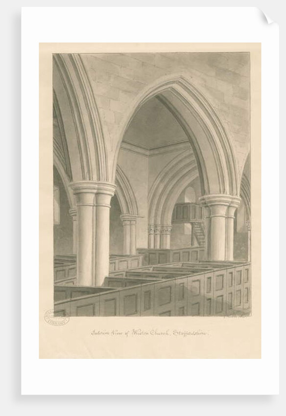 Interior of Weston-on-Trent Church by George Buckler