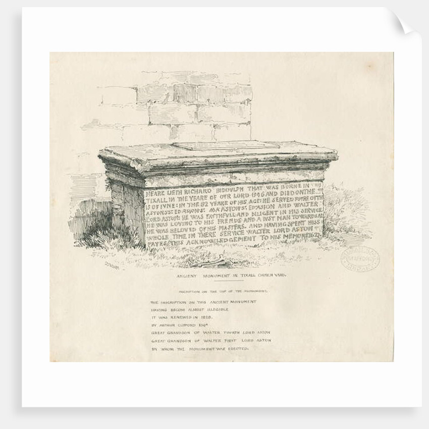 Tixall Church Yard - Table Tomb by Thomas Peploe Wood