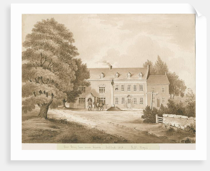 Stourton - 'Stew Poney Inn near Kinver': sepia wash drawing, 1828 by Robert Noyes