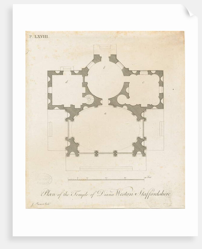 Weston-under-Lizard - The Temple of Diana: engraving, nd [c 1765-1770] by James Paine