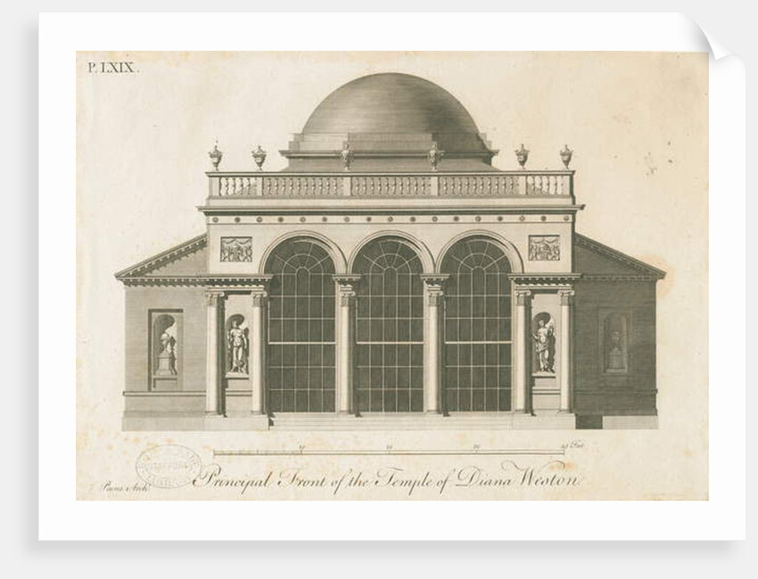 Weston-under-Lizard - The Temple of Diana: engraving, nd [c 1765-1770] by James Paine
