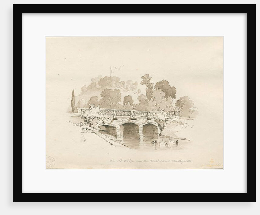 Chartley Hall: pen and wash sketch, 1837 by Thomas Peploe Wood